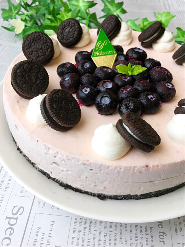 イチゴジャムとブルーベリーのオレオチーズケーキ ろっし Snapdish スナップディッシュ Id Mrqwka