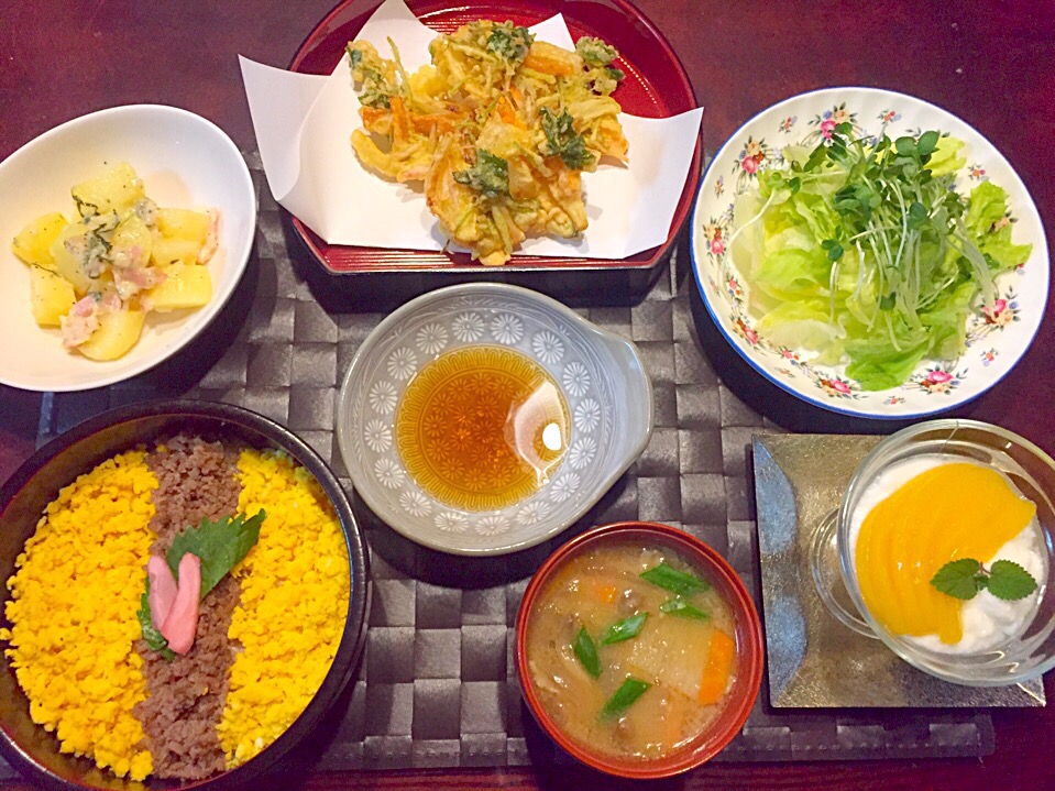 今日は丼で晩御飯