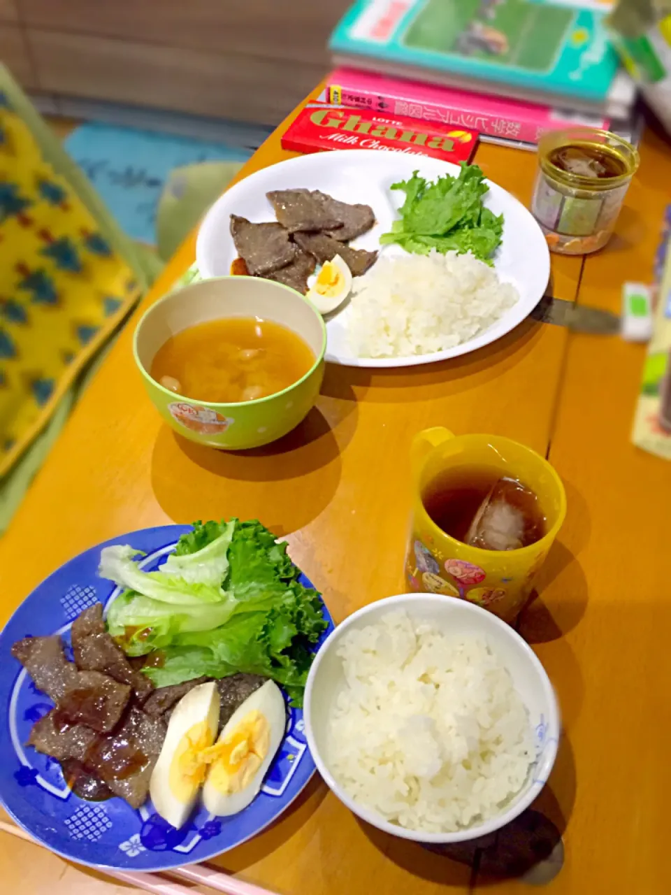 牛焼肉  甜麺醤レタス添え  大根とお麩のお味噌汁  麦茶|ch＊K*∀o(^^*)♪さん