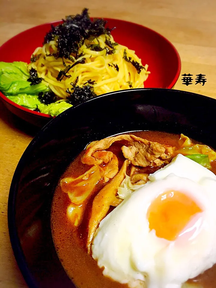 Snapdishの料理写真:肉汁熱盛りつけ麺|かずきっちんさん