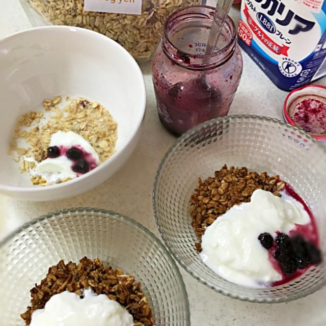 愛犬と飼い主が一緒に食べるグラノーラ 犬用グラノーラはそば粉や小豆入りで 人間用には大好きなコーヒーのグラノーラを作りました Yumiko Tokumitsu Snapdish スナップディッシュ Id 0z0o1a