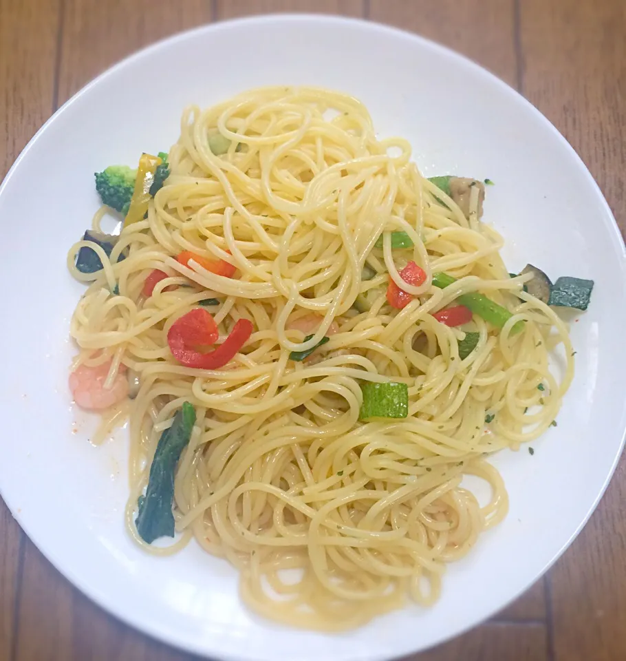 ズッキーニと茄子のペペロンチーノ♡|ストロベリーさん