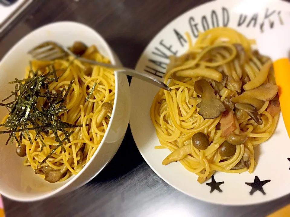 きのこと醤油バターの和風パスタ|ゆちむさん