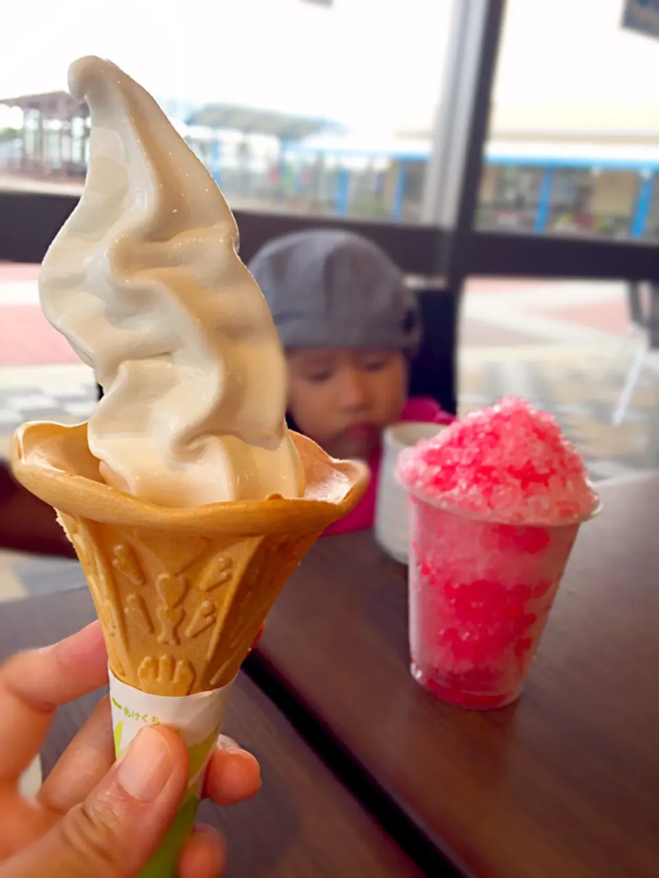 生乳ソフトとカキ氷〜🍦🍧|ぽっちゃんさん