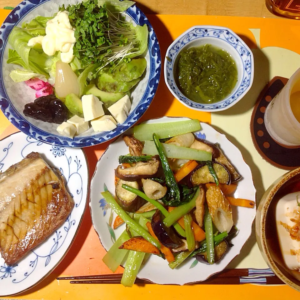 焼きサバ、お野菜のサックリ炒め|shozuuさん