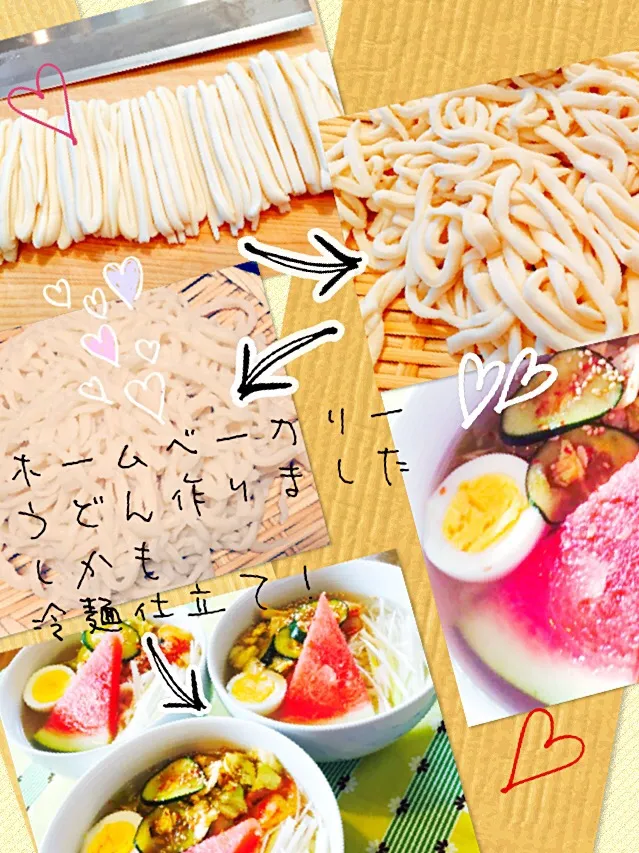 ホームベーカリーで
冷麺仕立てのうどん作り〜〜
夏休み最後の日
仕込みから完成まで 時間かけてます💦|chiaki3（平川ちあき）さん