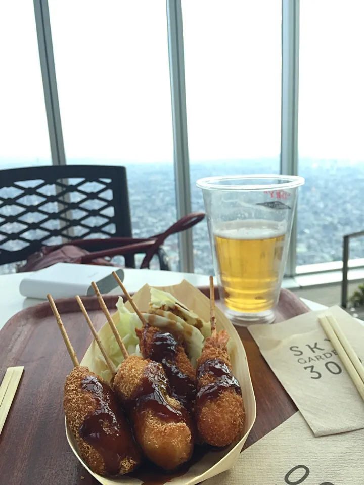 Snapdishの料理写真:串カツと生ビール🍺|純さん