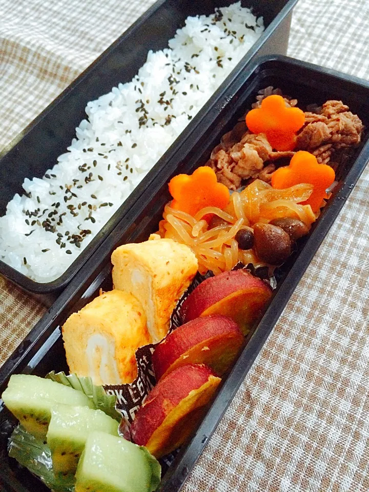 Snapdishの料理写真:お父さんすき焼き風お弁当\\(◡̈)/♥︎2016.08.17|カンカンさん