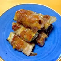 なすの豚巻き梅照り焼き|まおさん