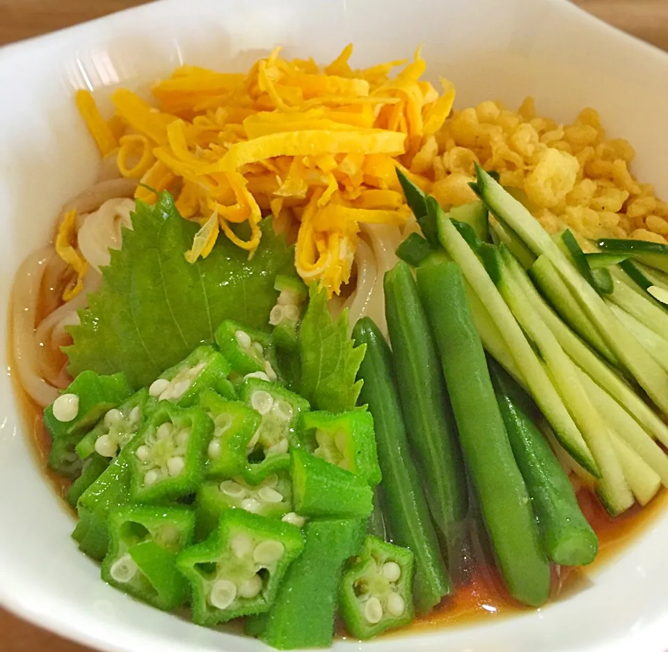 野菜多め✨冷やし五目たぬきうどん|ももさん