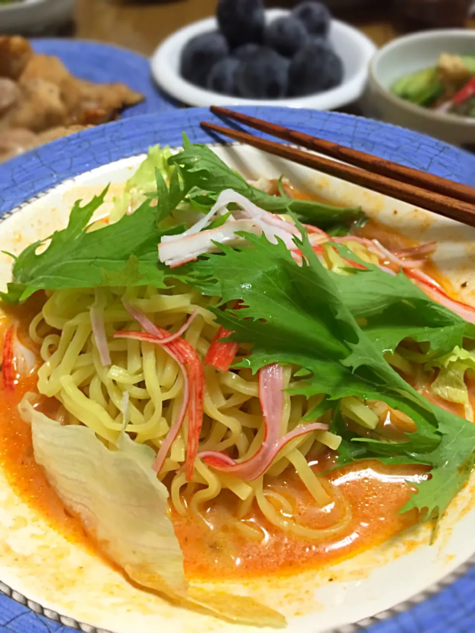 Snapdishの料理写真:冷やしトマトラーメン🍜😄❗️|wildcat山猫さん