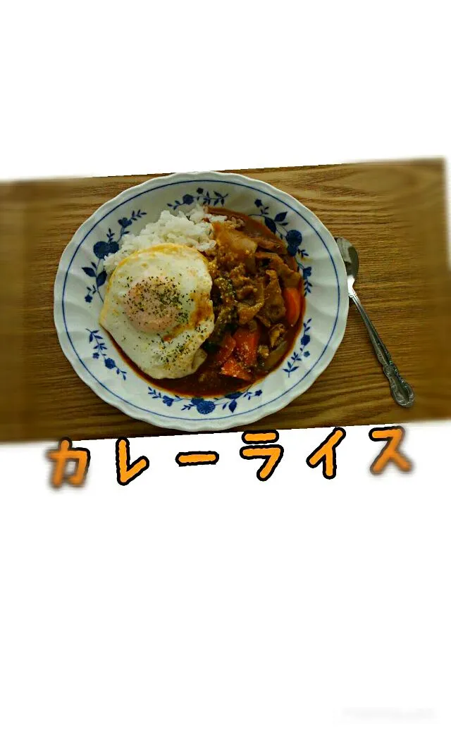 Snapdishの料理写真:昨夜の残りカレーライス😝|kimikimi󾬍さん