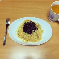 Snapdishの料理写真:明太子スパゲティ😋|ひとみさん