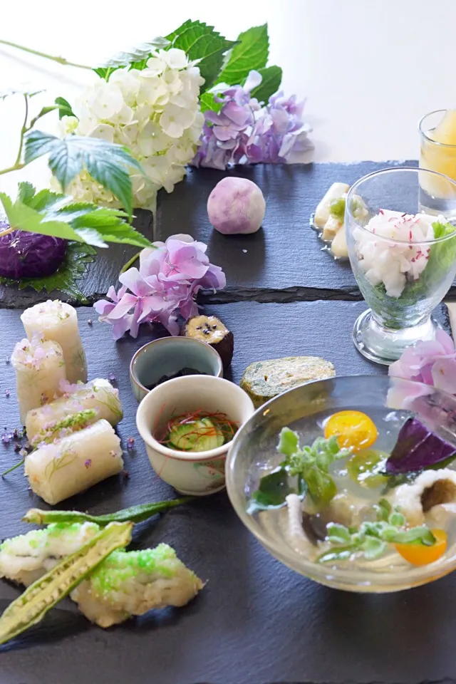 Snapdishの料理写真:納涼御膳、紫陽花御膳|Fumiko  Uenoさん