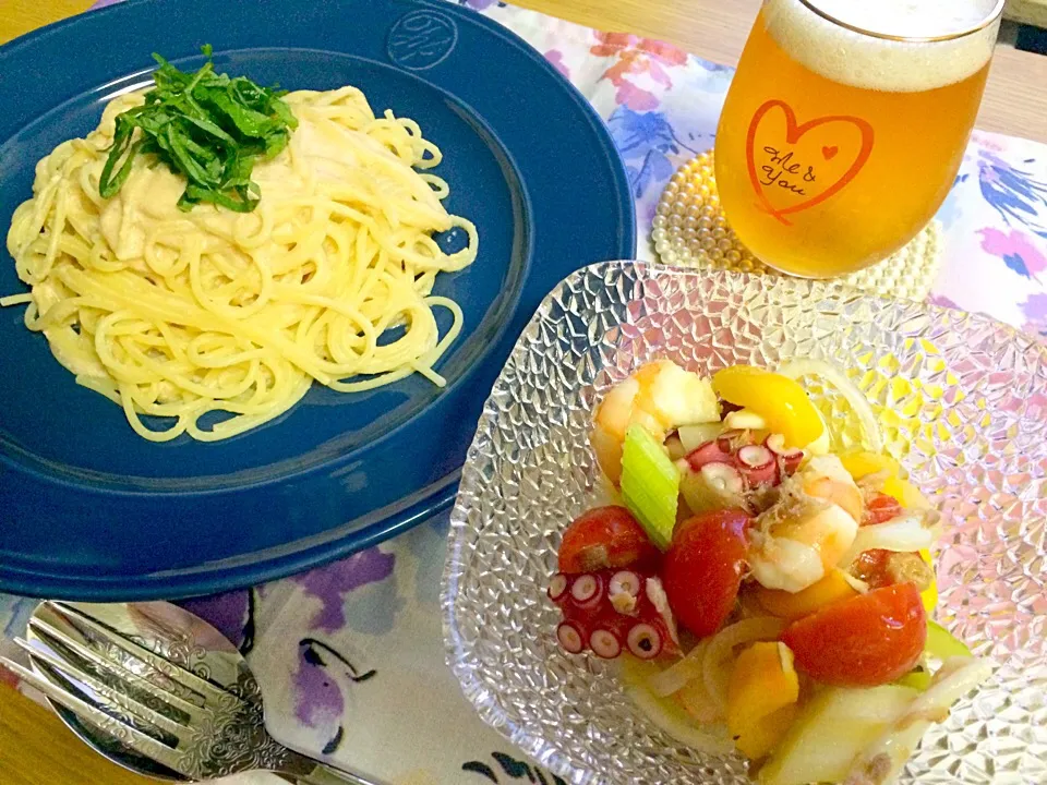 お夕飯☆新しいお皿が可愛いくてお気に入り！|とよよさん