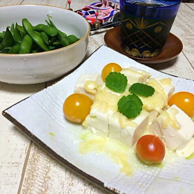 今日の男飯(⌒-⌒; )豆腐のとろけるチーズ載せ♫|ひーちゃんさん