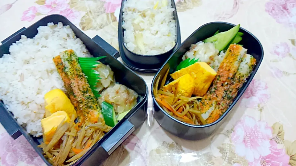 しゅうまい😥竹輪の磯辺揚げ😊きんぴら
😌しらすとミョウガのご飯弁当|たえさん