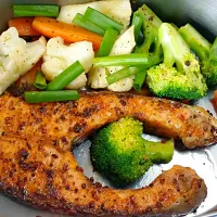 grilled salmon with vege|Hafizaさん