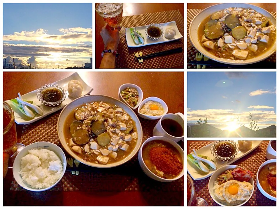 Today's Dinner🍴前菜･和風麻婆豆腐&茄子･大和芋･納豆･白飯･わかめとｵｸﾗのお吸い物|🌈Ami🍻さん