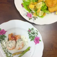 Grilled shrimp with sour cream sauce with simply side dish 🍽🍷|M.Hakimiさん