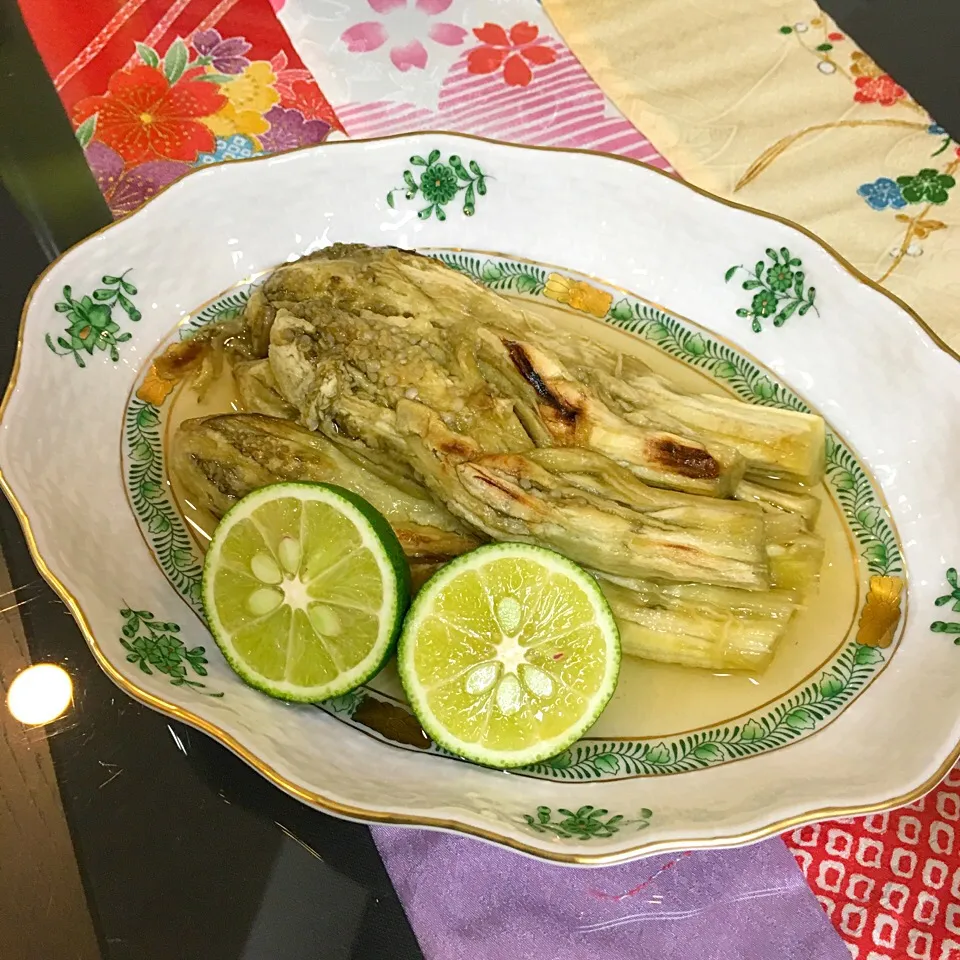 冷やし焼きナス  スダチ添え|プクママさん