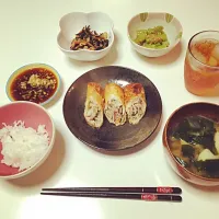 ✔︎春巻き(生姜ポン酢)
✔︎味噌汁
✔︎アスパラのピーナッツ和え
✔︎ひじき煮|ももさん