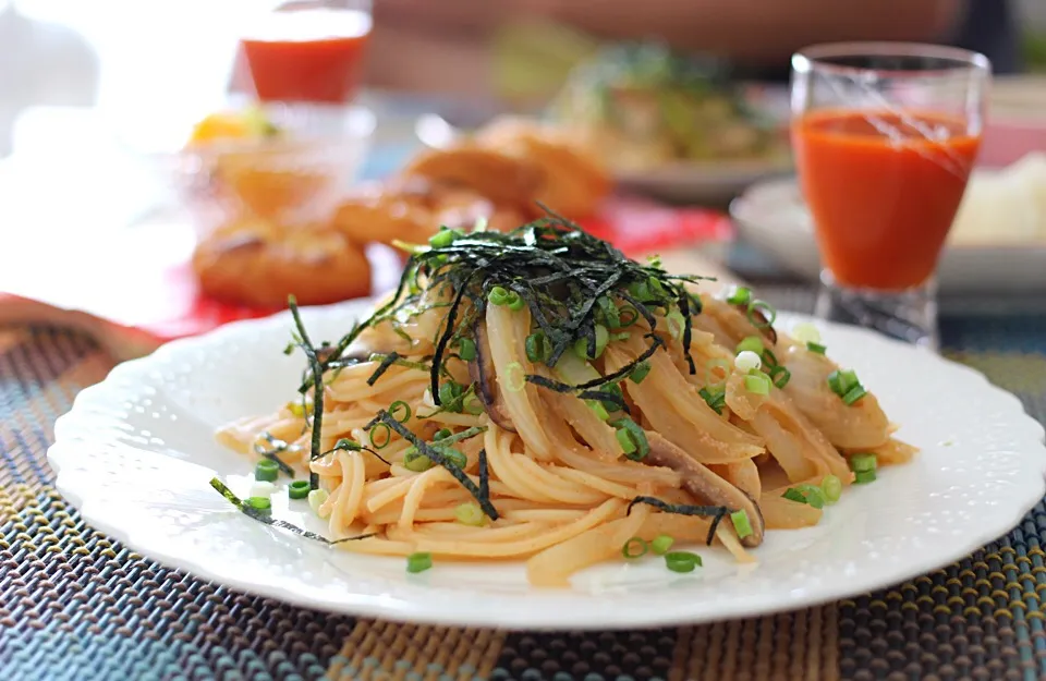 今日のランチは、おうちで明太パスタ。玉ねぎ大量入り（笑）|sono.kさん