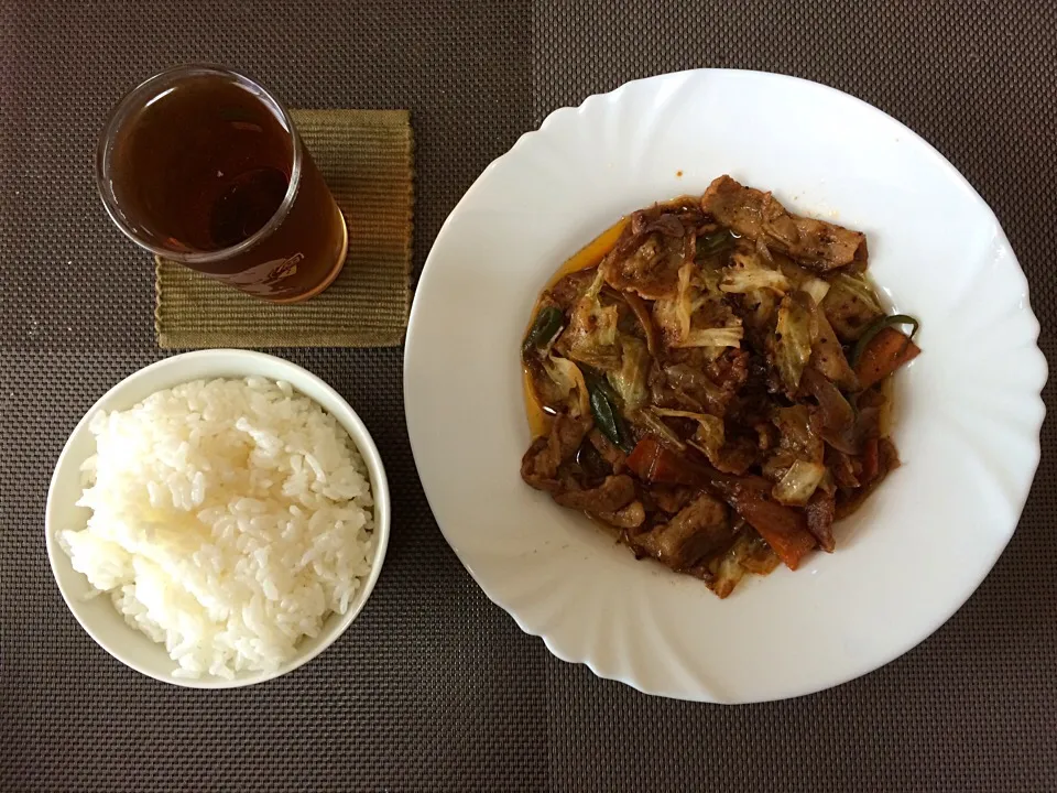 回鍋肉ご飯|ばーさんさん