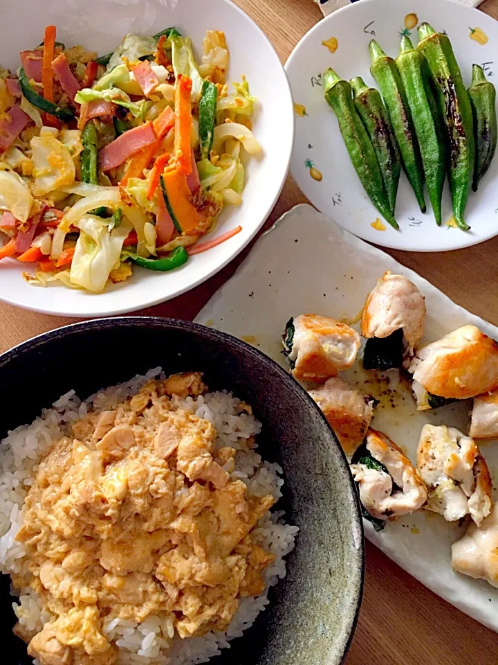 ふわふわ玉子丼
シンプルささみ梅肉大葉
夏野菜炒め
オクラのポンマヨ|pumeさん