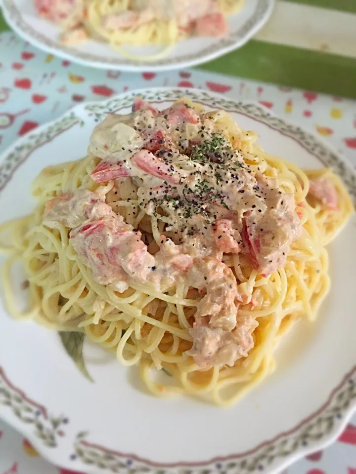 トマトとツナの冷製クリームパスタ|tarutafulさん