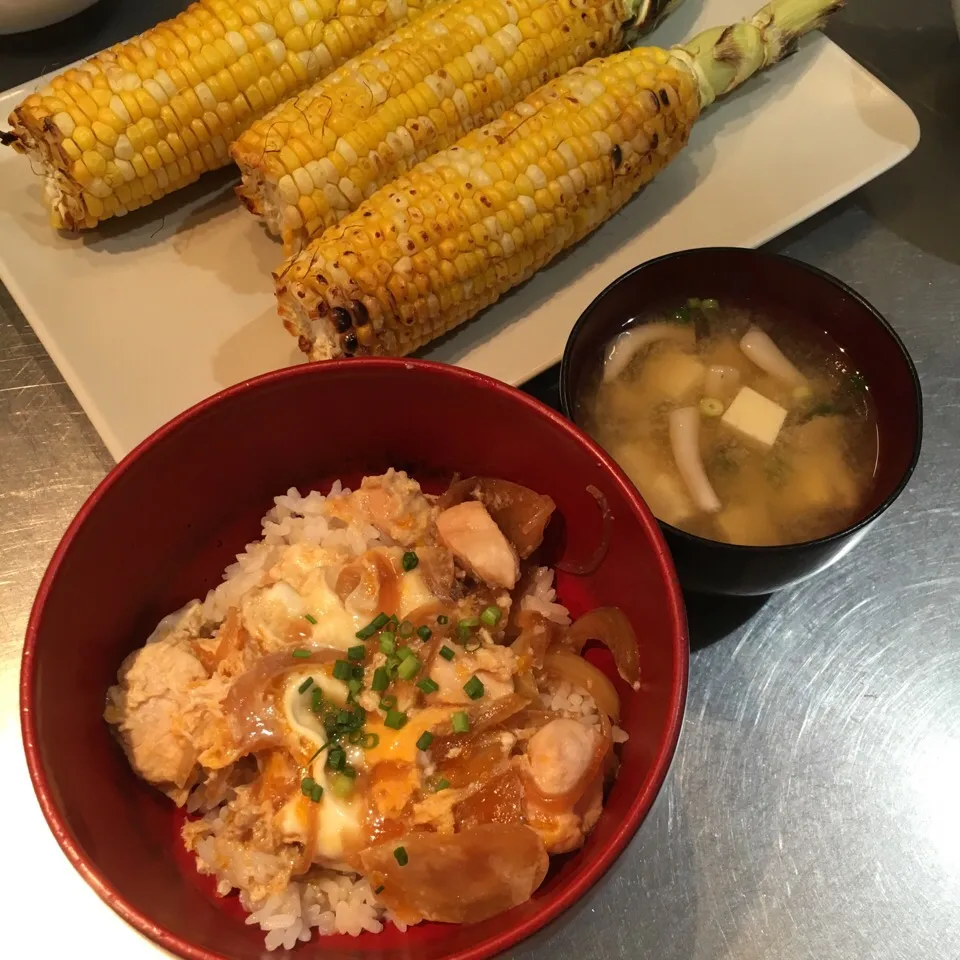 親子丼&焼きもろこし|seiko Oさん