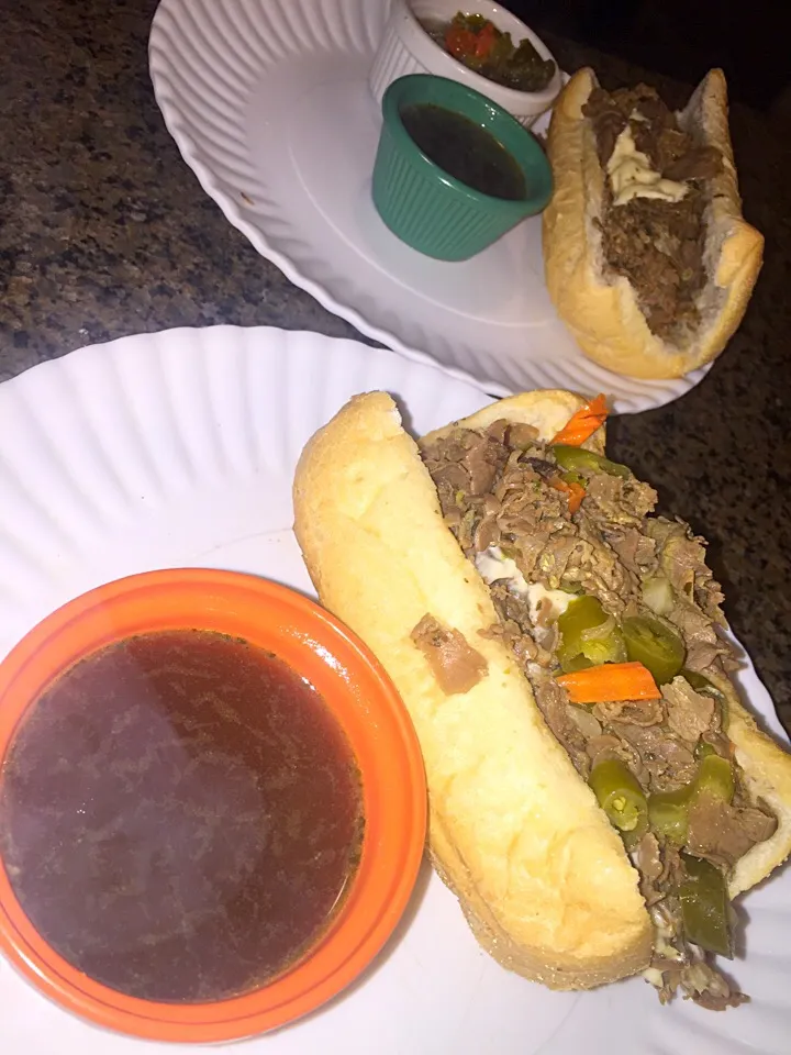 Homemade Italian Beef sandwiches for dinner.👍🏽|Tawanjaさん