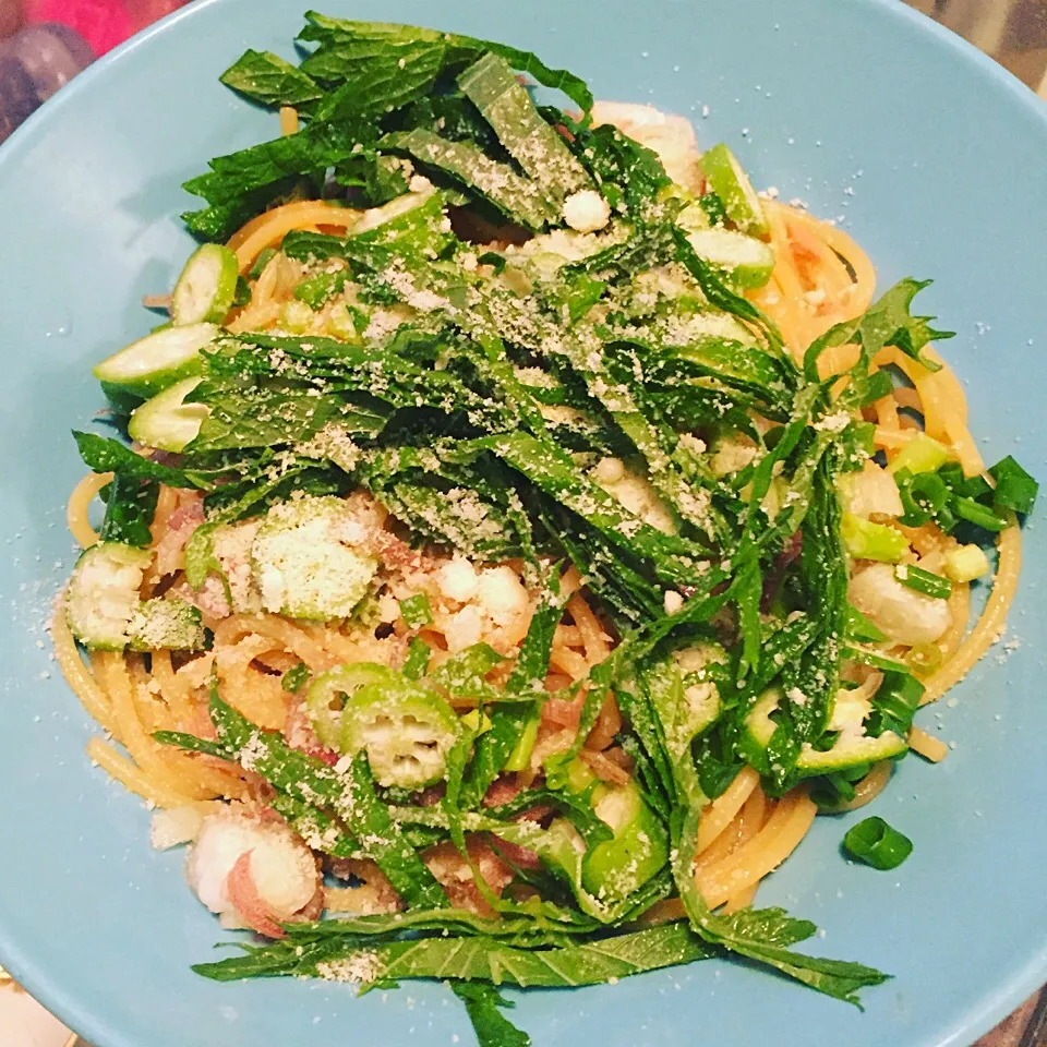 薬味パスタ|たけのこジョニーさん