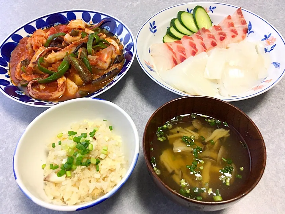 鯛とイカの晩ご飯|Orie Uekiさん