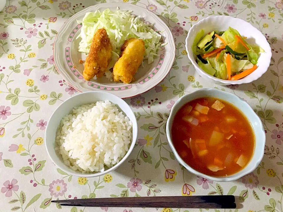 ささみのしそチーズ巻き
野菜炒め
ミネストローネ|ゆきさん