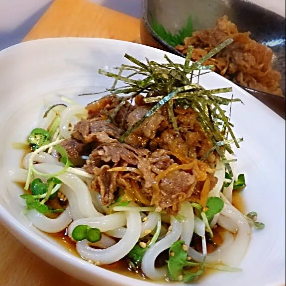 胡麻油香る＊牛肉の時雨煮ぶっかけうどん|mi_neneco♪さん