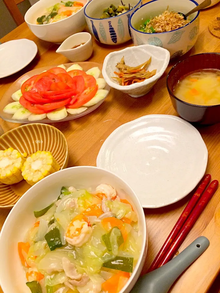 8月21日のお昼ごはん👨👩👶中華丼〜✊|Sanjiさん