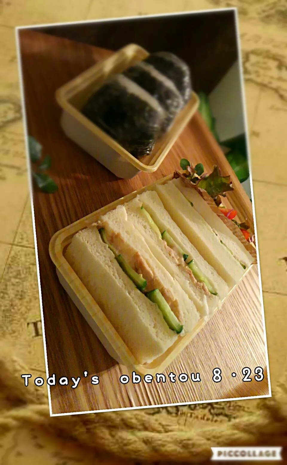 #我が家の働く男弁当
ヤバぃ～朝寝坊しちゃった〜
簡単～サンドイッチと、( Ꙭ)っ🍙おにぎり|kimikimi󾬍さん