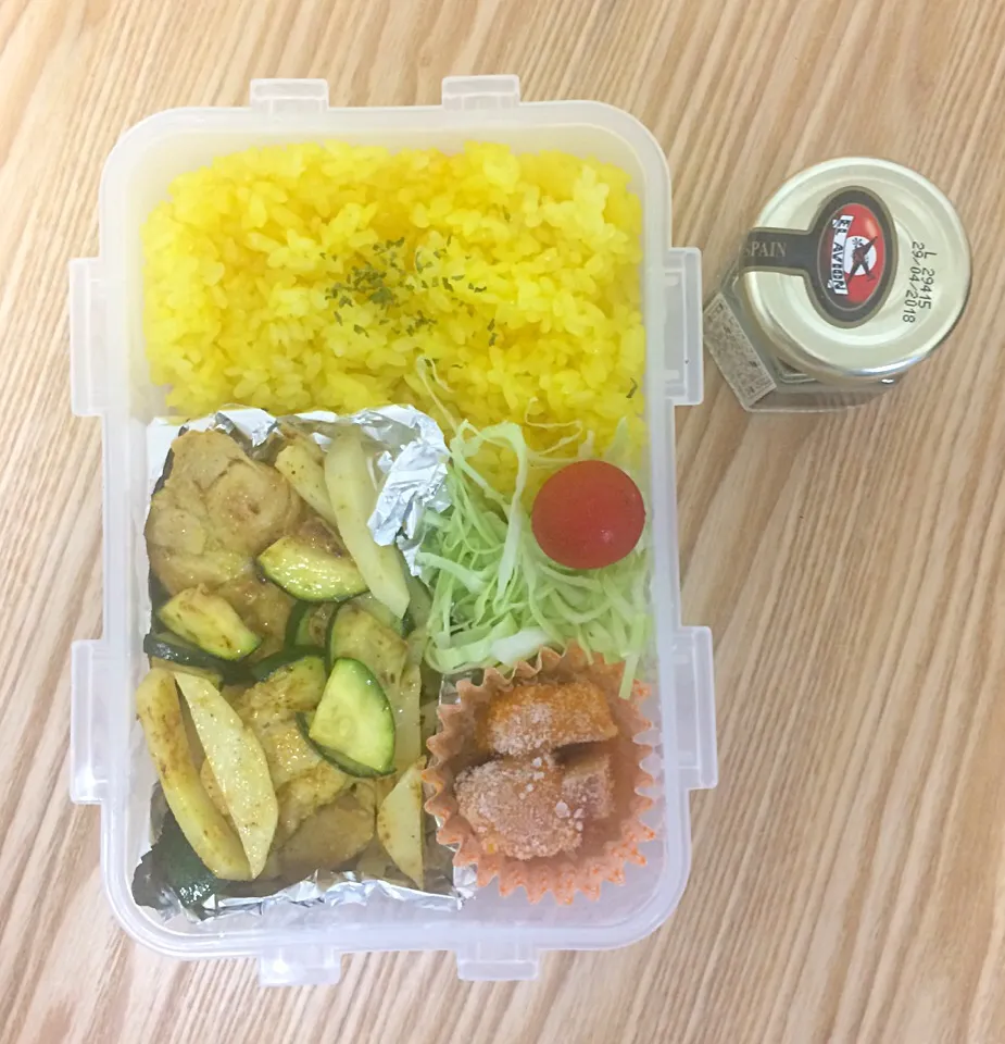 サフランライスとタンドリーチキンのお弁当|まろぬこさん