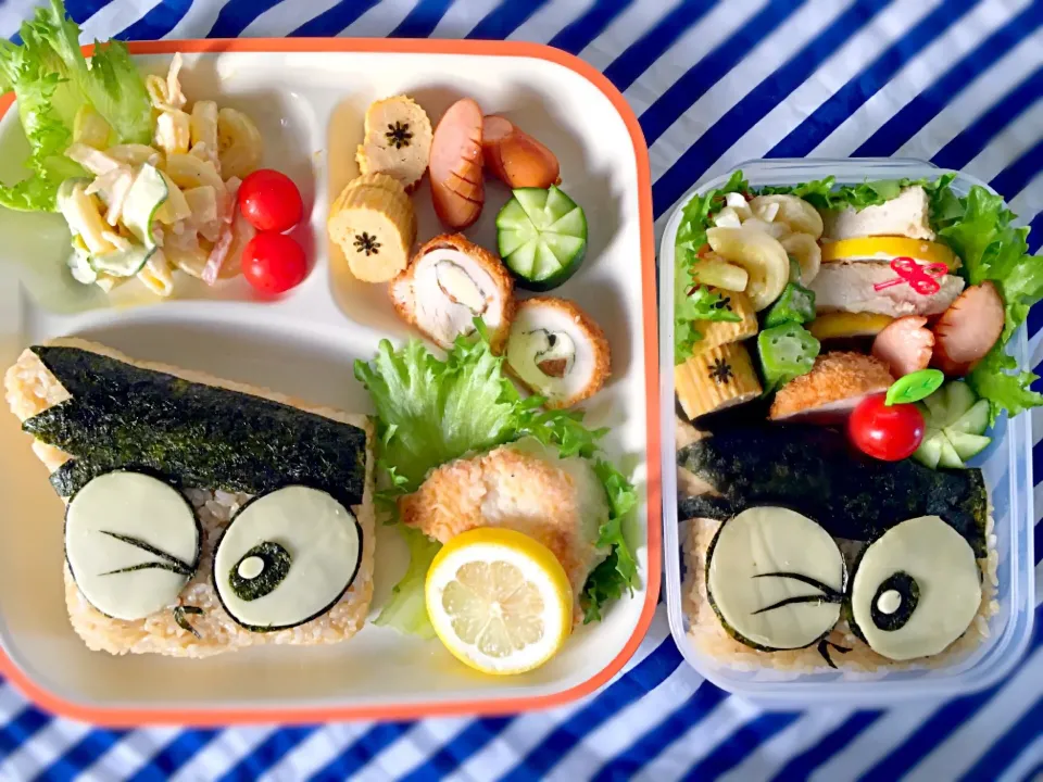 夏休み〜学童弁当&置きランチ20日目🍨
今日はスネ夫！
メインおかずは、メカジキのムニエルです🐟|なかじー。さん