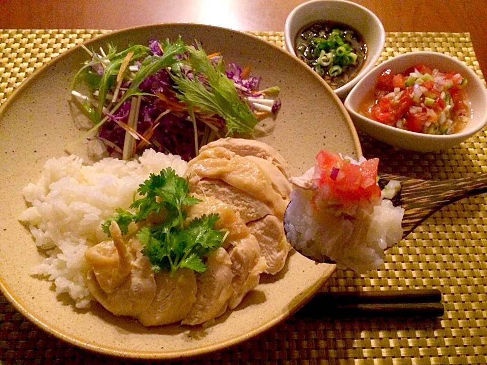 Hainanese chicken rice🐣海南鶏飯<ｼﾝｶﾞﾎﾟｰﾙﾁｷﾝﾗｲｽ>|🌈Ami🍻さん