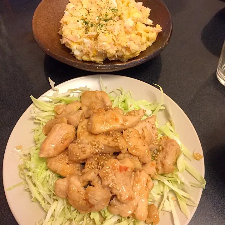 鶏胸肉の甘酢煮&ポテトサラダ|ぺろたんさん