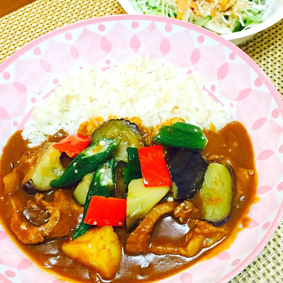 Snapdishの料理写真:夏野菜牛すじカレー|maiuさん