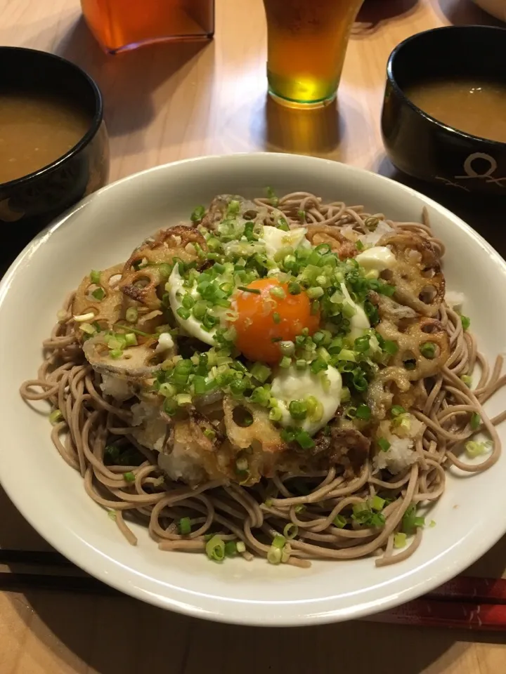 揚げレンコンの大根おろし蕎麦（麺つゆ、ごま油で）|アップルさん