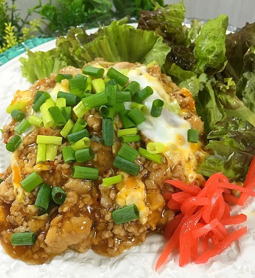 男子ごはん 豚ひき肉の卵とじ丼|志野さん