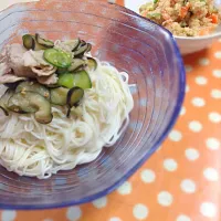 ゴマだれそうめんと手作り卯の花煮|もちゃぱさん