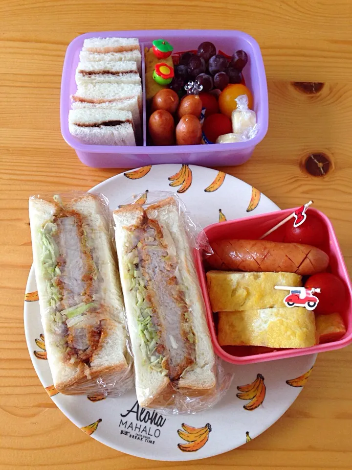 Snapdishの料理写真:8.26サンドイッチ弁当|まゆさん