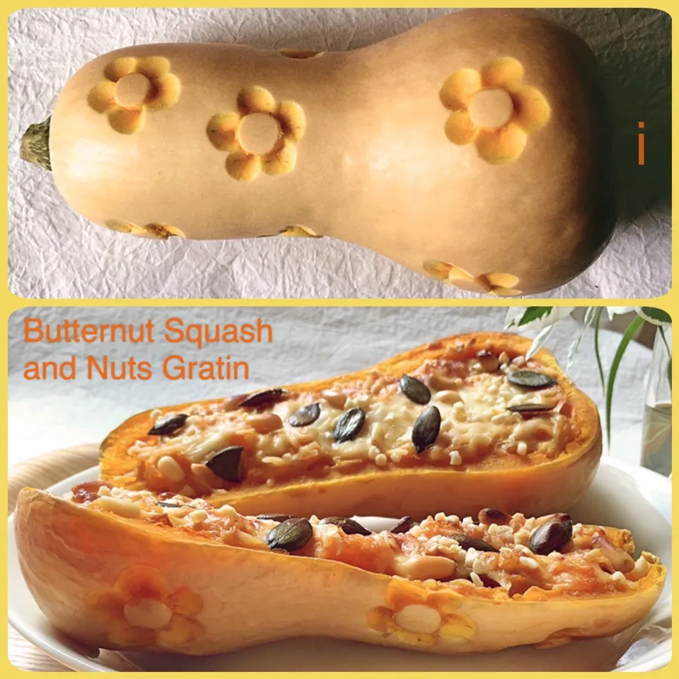 kazumixさんの料理 バターナッツかぼちゃ&ナッツのグラタン 【Butternut Squash and Nuts Gratin】|izoomさん