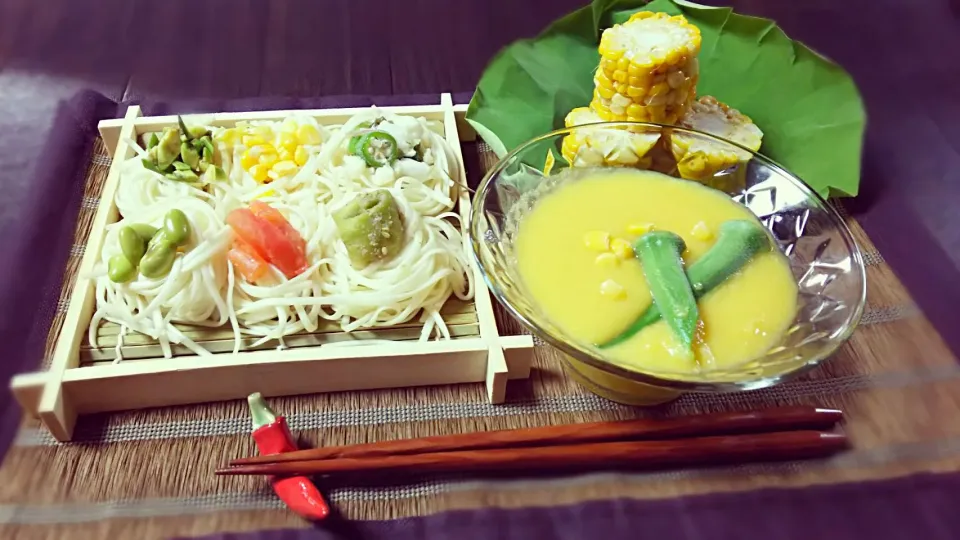 キムカフェ🍝とうもろこしのすりながし🌽麺|キム姉さん