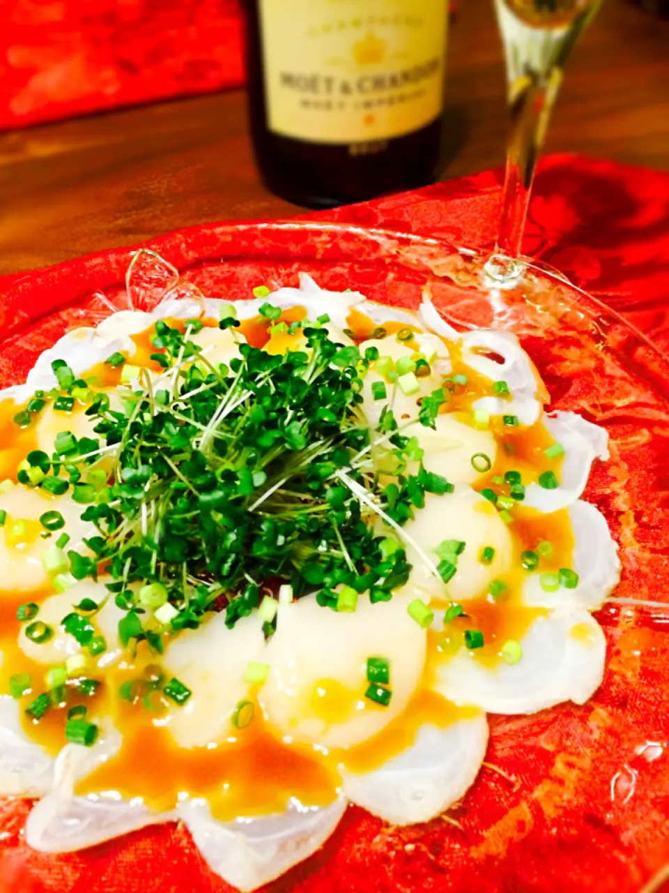 水ダコと帆立の和風カルパッチョでカンパーイ🎉|Norikoさん